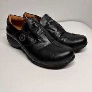 Naturalizer‎ Jance Black Leather Slip On Comfort Shoes Women Size 7.5 Wide